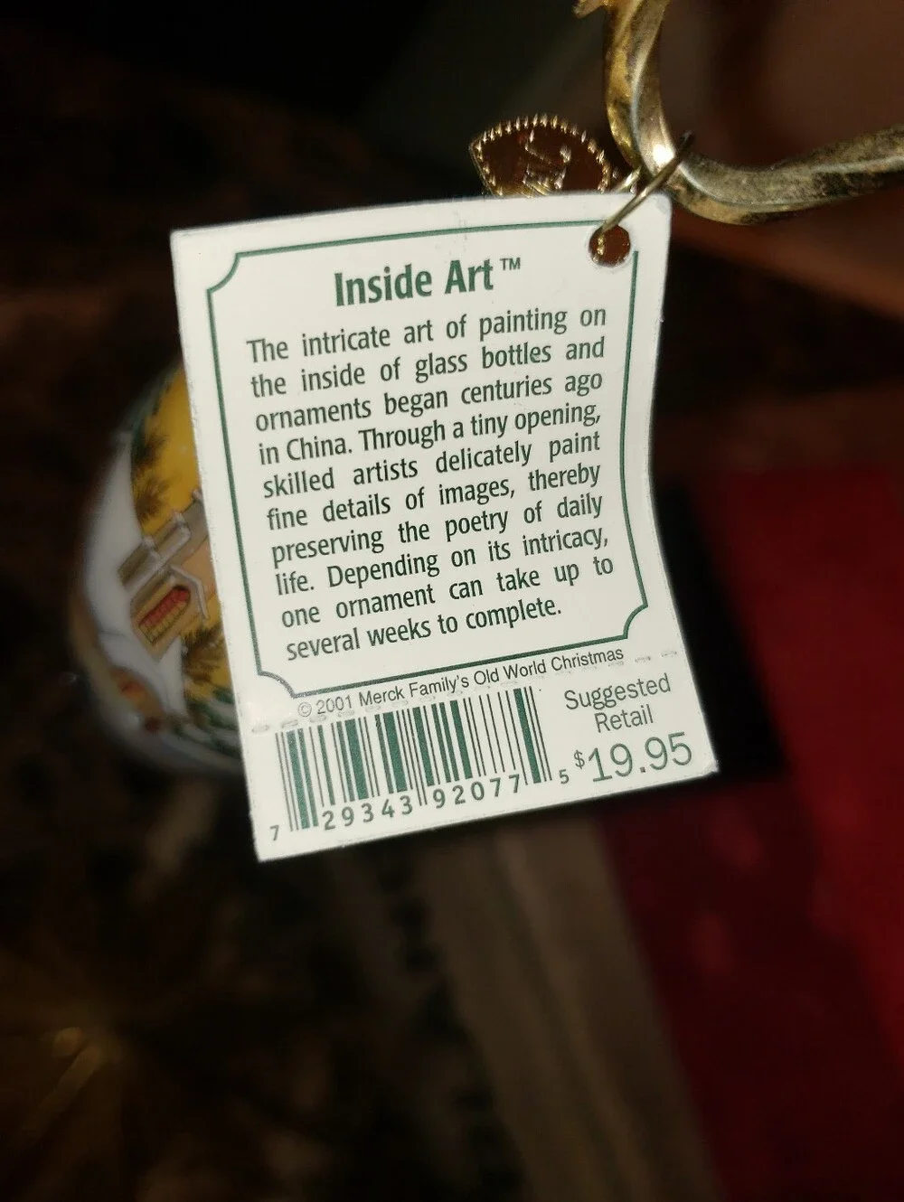 Old World Christmas Vintage 2001 